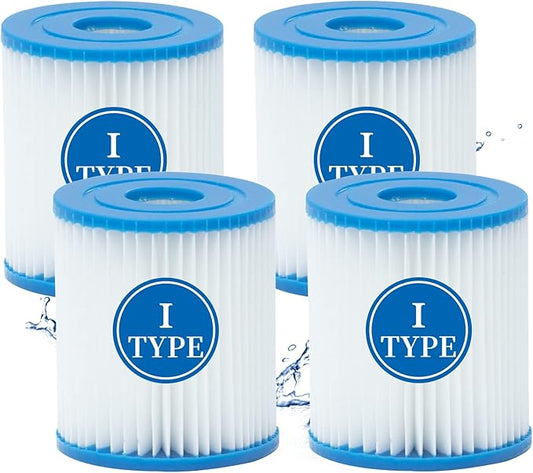 Type I Pool Filter Cartridge, Replacement Filters Cartridge for 58093, for Swimming Pool Filter RX330 Filter Pump, for 300/330 Gal/H Filter Pumps (4 Pack)