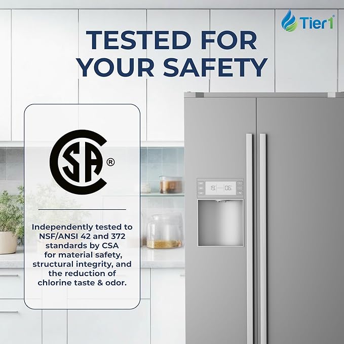 Tier1 RWF1052 ADQ36006101 Refrigerator Water & Air Filter Combo | Replacement for LG LT700P & Kenmore 9690 Fridge Filter - Up to 12 Months Supply | Easy Install | Odor Control | Clean Water (2-pk)