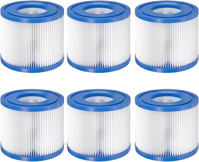 6 Pack Type VI Hot Tub Filters Cartridge Replacement for Saluspa Hot Tub Compatible with Lay-Z-Spa，Coleman SaluSpa 90352E, 58323E, 58323 Swimming Pool Pump