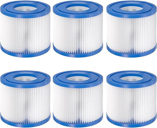 6 Pack Type VI Hot Tub Filters Cartridge Replacement for Saluspa Hot Tub Compatible with Lay-Z-Spa，Coleman SaluSpa 90352E, 58323E, 58323 Swimming Pool Pump