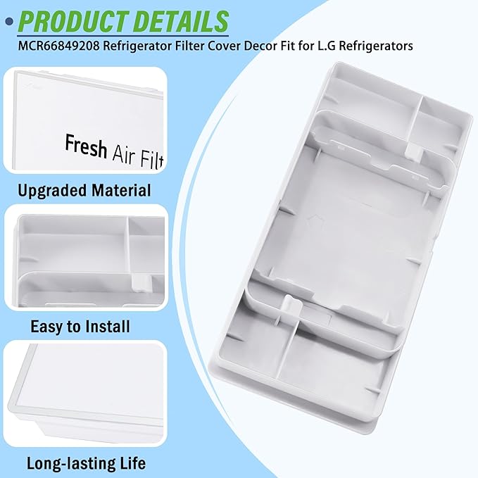 LFXS26973S LFXS26973D LFXS26596D LFXS26596S LFXC22526S LMXS28626D LFXC22596S LFXS28566D MCR66849208 Refrigerator Filter Cover Decor Fit for L.G Refrigerator LFXS28596S LFXS28968S LMXC22626S LMXS28596S