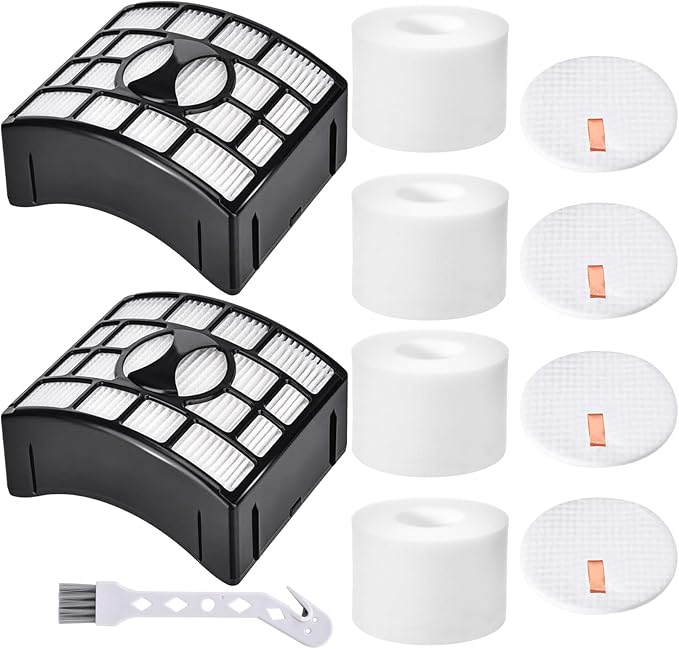 for Shark UV700 Filter Replacement DuoClean Rotator Lift Away Upright Vacuum ZD550 ZD552 NV611 NV600 NV601 NV770 NV771, 2 HEPA Filters + 4 Foam & 4 Felt Filters, Replace Parts XFF600, XHF600