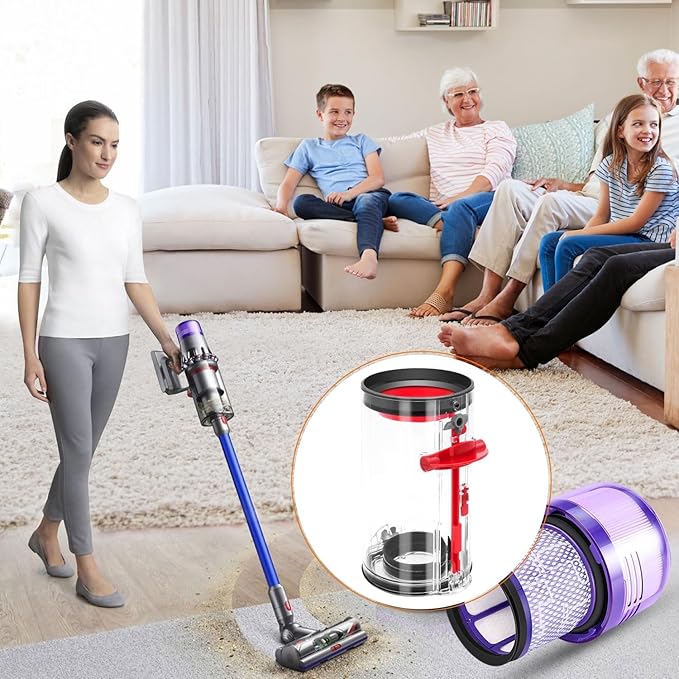 Dust Bin Vacuum Parts & Filter Replacement Parts Compatible with Dyson V11 V15 SV14 SV15 SV22 Vacuum Cleaners - Vacuum Attachments Parts