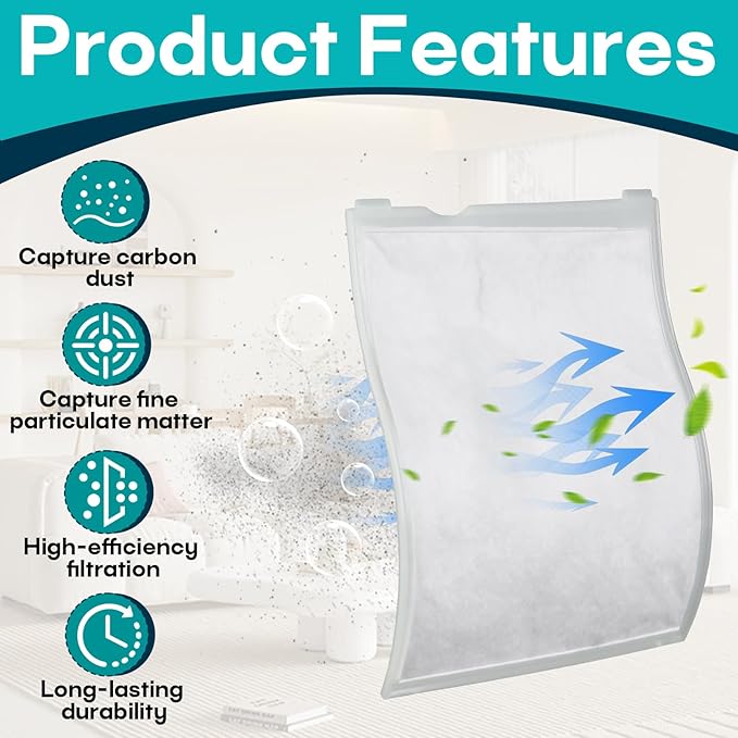 16-Pack 2846 Vacuum Exhaust Filters Compatible with Windsor Sensor S Series S12 S15 & Sebo Essential G1 G2 Upright Vacuums, Replaces 8.614-140.0