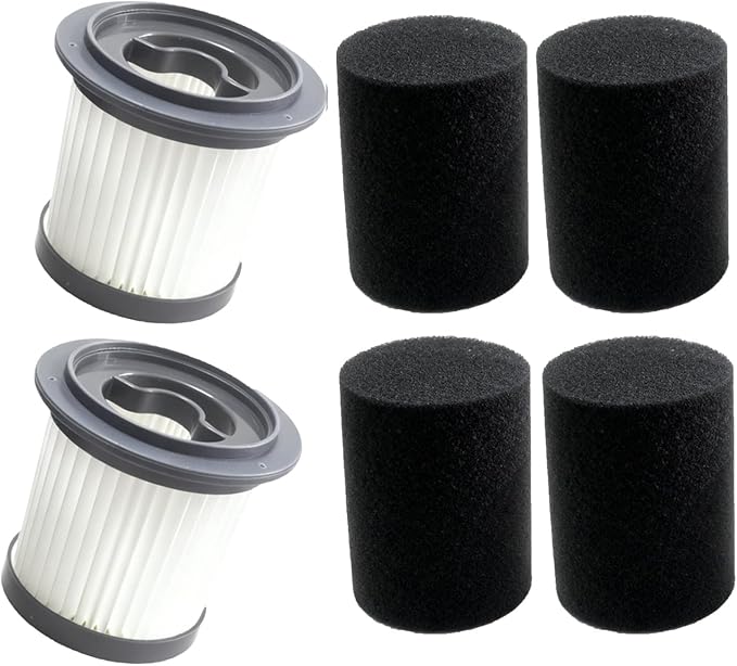 2 Pack Hepa Filter and 4 Pack Foam Filter Compatible with AIRDIYA P1 VG3,MHRMHR KP1108,Bieiao Cordless Vacuum Cleaner