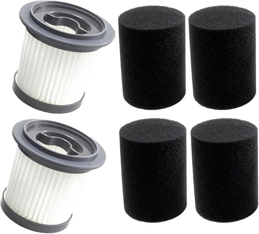 2 Pack Hepa Filter and 4 Pack Foam Filter Compatible with AIRDIYA P1 VG3,MHRMHR KP1108,Bieiao Cordless Vacuum Cleaner