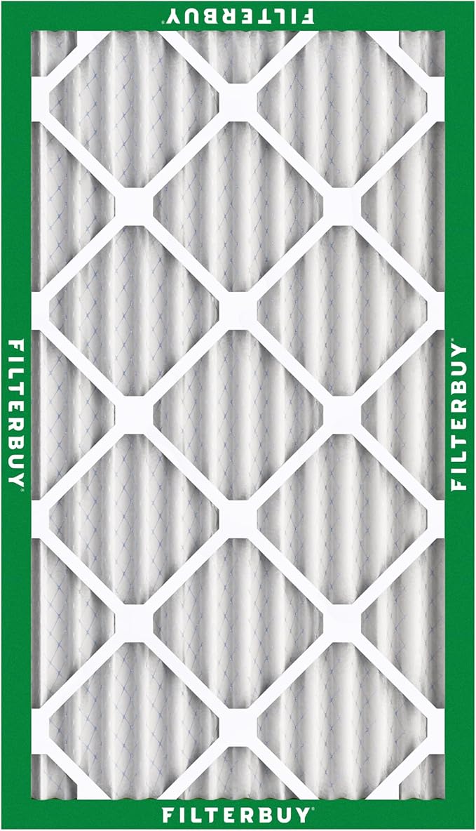 Filterbuy 16x30x2 Air Filter MERV 8 Essential Dust & Allergy Defense (1-Pack), Electrostatic Pleated HVAC AC Furnace Filters Replacement, Made in USA (Actual Size: 15.69 x 29.69 x 1.75)