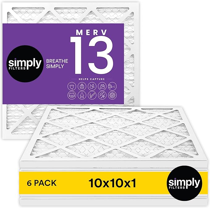 Simply 16x25x4 Air Filter, MERV 13, 4 Pack, Furnace Air Filter for HVAC (Actual Size: 16.5"x25.5"x3.63") DUST, Pet & Allergy Control