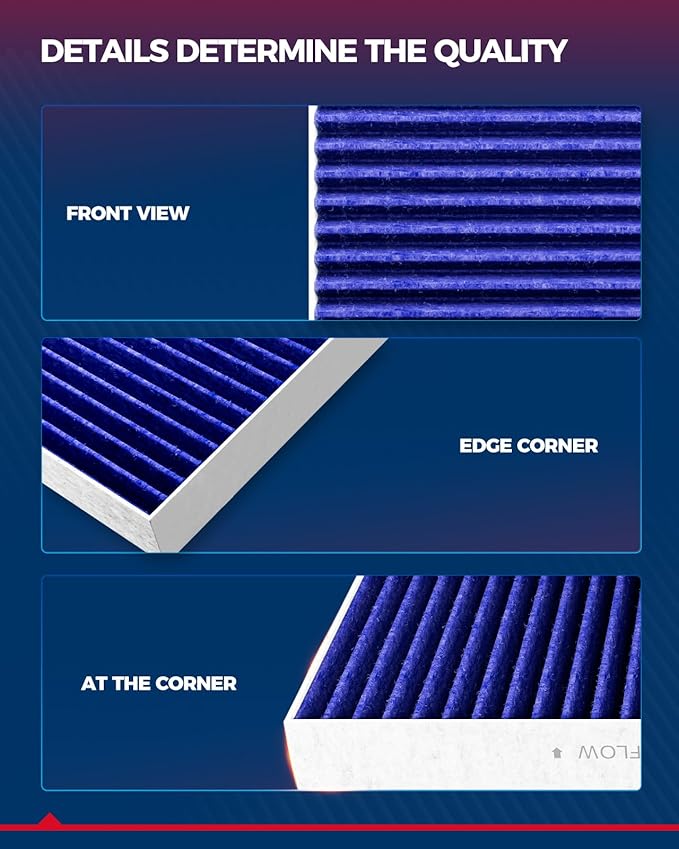 KAX Premium HEPA Cabin Air Filter with Dual Active Carbon, CF11668 Replacement for Dodge Charger 2011-2023, Challenger 2011-2023, Chrysler 300 2011-2023, Passenger Compartment Cabin Air Filter
