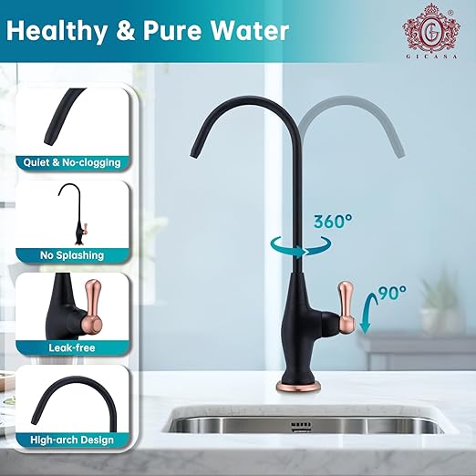 Sink Drinking Water Faucet,Stainless Steel Sink Water Filter System, Suitable for Most Reverse Osmosis or Water Filtration Systems, Reverse Osmosis Faucet for Kitchen Bar