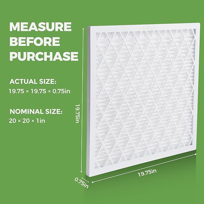Reusable Air Filter Kit, MERV 8, Compatible with AC & Furnace System, Reusable & Washable 1 ABS Plastic Frame & 5 Replaceable Filter Media. (20x20x1in)