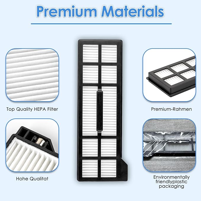 (6 Pieces) X10 Pro Omni HEPA Filter Compatible with EUFY X10 Pro Omni Robot Vacuum Cleaner Filter Accessories
