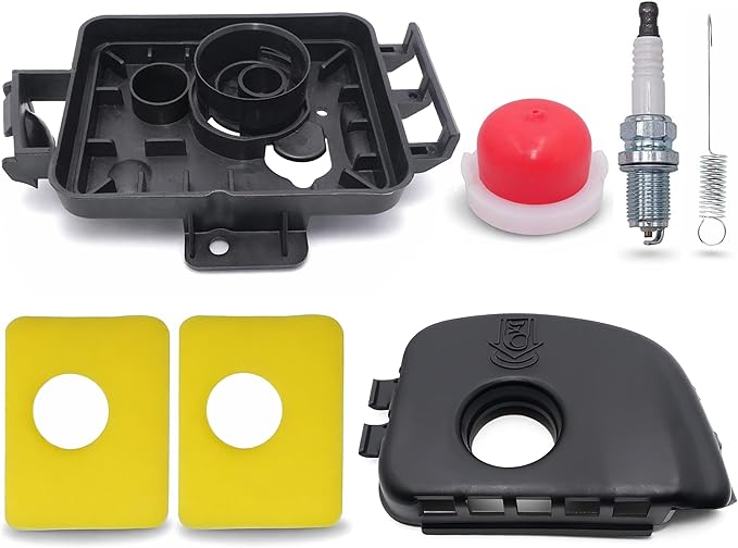 Air Filter Kit – w/ 595663 Air Filter Base, 595660 Air Cleaner Cover & 799579 Air Cleaner Foam Filter – Compatible with 450E 500E 550E 550EX Lawn Mower – Spark Plug & Governor Spring Kit