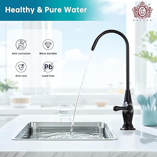 Sink Drinking Water Faucet, Sink Water Filter System, Suitable for Most Reverse Osmosis or Water Filtration Systems, Stainless Steel Reverse Osmosis Faucet for Kitchen Bar, Oil Rubbed Bronze