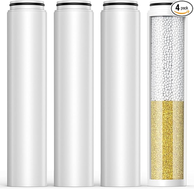 Upgraded Shower Filter Compatible with Cobbe Handheld Shower Head for Longer Filtration Duration, High Efficiency Replacement Water Filter for Hard Water Softening Chlorine Harmful Substance, 4 Pack