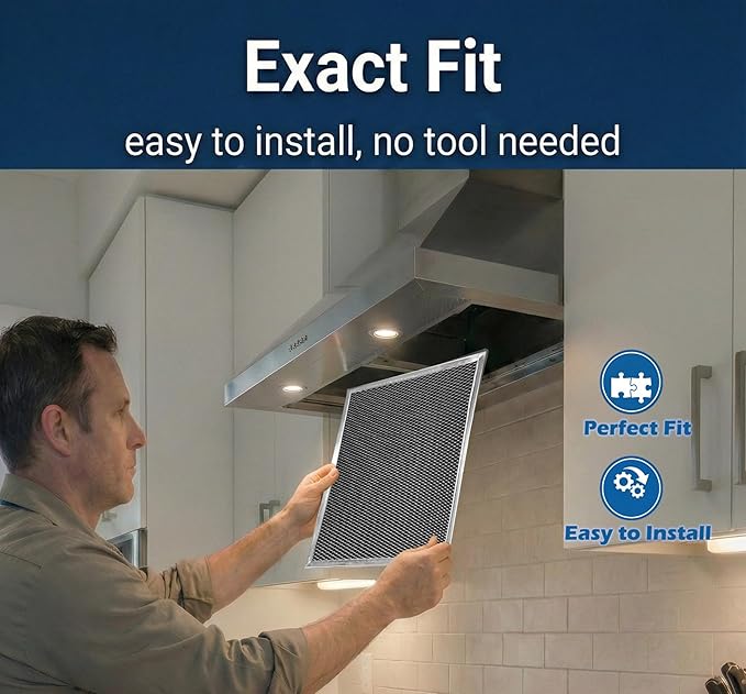 2X BPSF30 99010308 WB02X10707 compatible with GE and Broan QS WS NON-Ducted Thick Range Hood Charcoal Carbon Filters 10.8 X 13.3 X 0.09 inches (2)