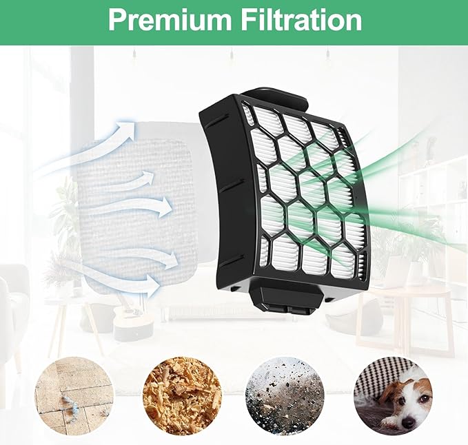 Alrens UV850 Filter and Replacement Parts for Shark UV850 Performance Lift-Away ADV DuoClean PowerFins Upright Vacuum, Includes 1 Brush Roller, 2 Filters, 6 Foam & Felt Filters