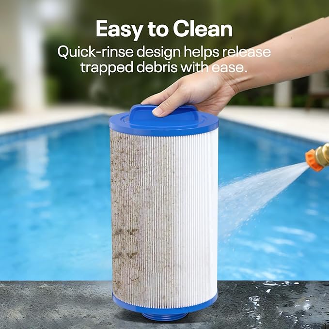 POOLPURE 4CH-21 Spa Filter Replaces PDM25P4, PTL18P4, PA13, PA17, Filbur FC-0121, 20245-238, PVT-25N, Baleen AK-9003, SD-00845, 18 sq.ft Screw in Male Fine(1 1/2" MPT) Thread Filter 1PACK