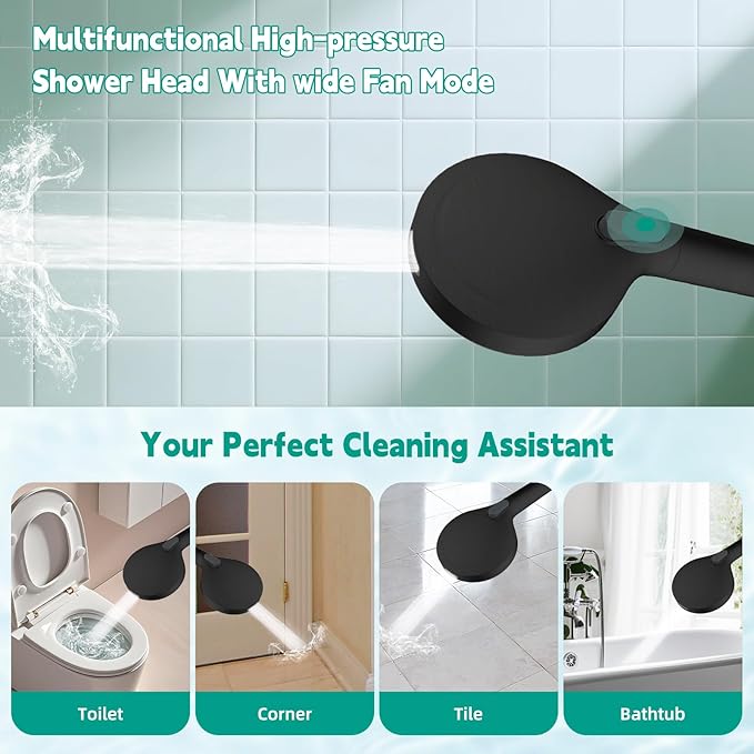Hibbent Filtered Shower Head with Handheld, High Pressure 10 Spray Showerhead with 3 Filters, Water Softener for Hard Water-Remove Chlorine, Reduces Dry Itchy Skin, Oil-Rubbed Bronze
