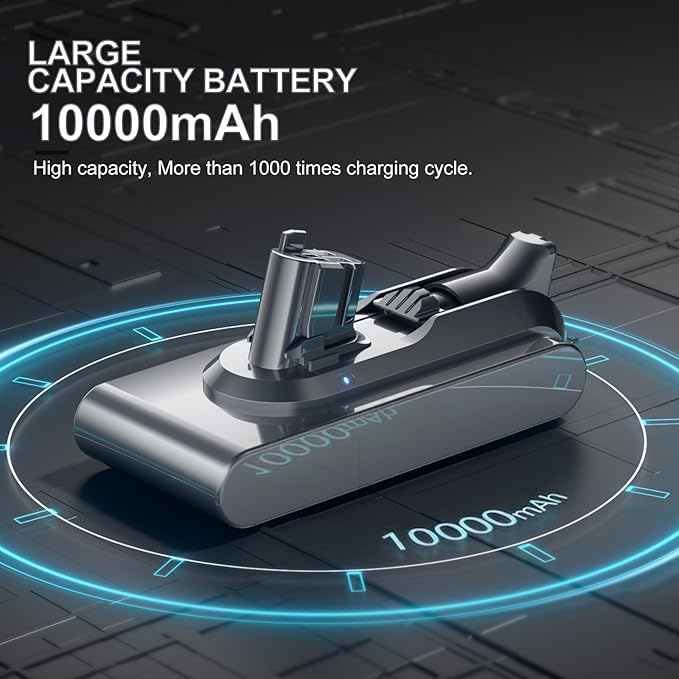 Bonacell 10000mAh V11 Battery Replacement for Dyson Button Click in Installation Style V11/Extra/Absolute/Animal/Torque Drive/Outsize/V15/SV15/SV22 25.2V Cordless Vacuum Battery
