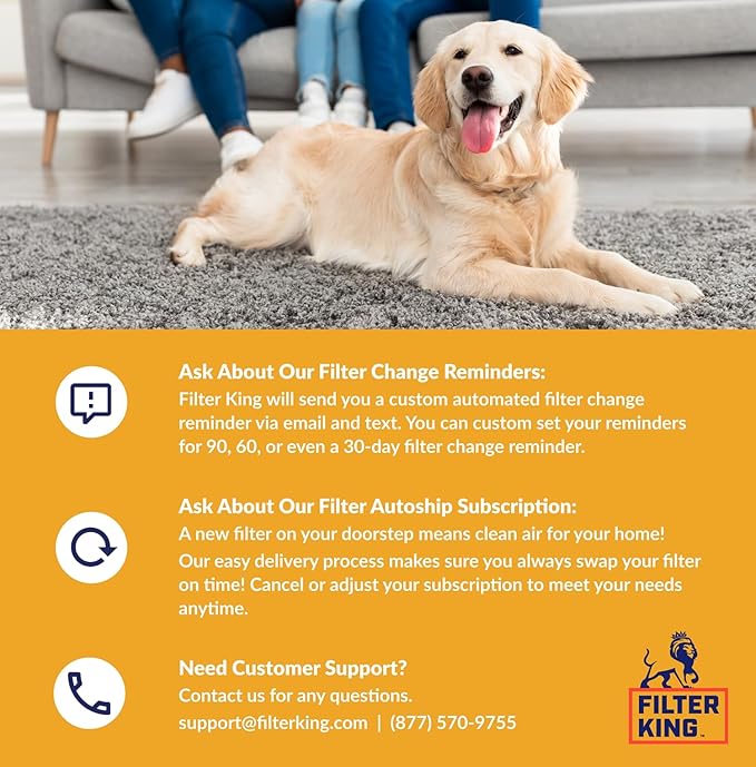 Filter King 8x16x1 Air Filter (MERV 13) (4-Pack) Dust & Allergy Control AC Furnace Filters, MADE IN USA, HVAC, Pleated, Electrostatic (Actual Size: 7.5 x 15.5 x .75)