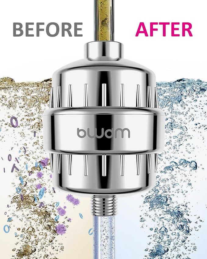 Enhanced Formula Multi-Stage Shower Filter - Shower Head Filter - Hard Water Filter, Remove Chlorine Heavy Metals and Other Sediments, Reduces Dry Itchy Skin, Dandruff (Upgrade Formula)