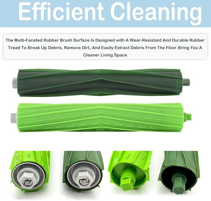 19 Pack of replacement parts, Suitable for iRobot Roombai3 i3+ i7 i7+ i4+ i5 i5+ j5 j5+ i6 i6+ i8 i8+ i2 J7 E5 i&E&J series vacuum cleaner, 1 Set Rubber Brushes 6 filters, 6 edge brushes, 4 dust bags
