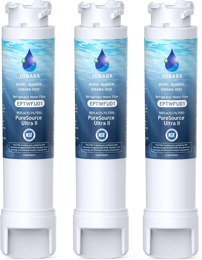 EPTWFU01 Water Filter Replacement, Compatible with Frigidaire EPTWFU01, Pure Source Ultra II, EWF02, 3 Pack