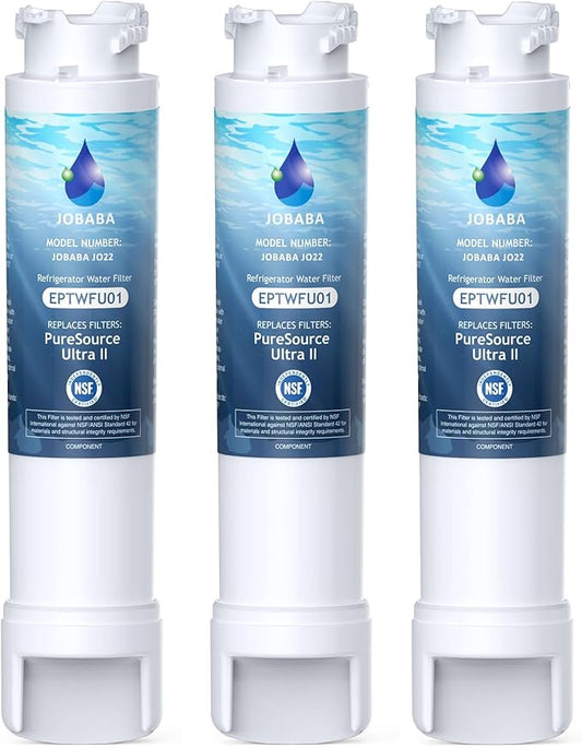 EPTWFU01 Water Filter Replacement, Compatible with Frigidaire EPTWFU01, Pure Source Ultra II, EWF02, 3 Pack