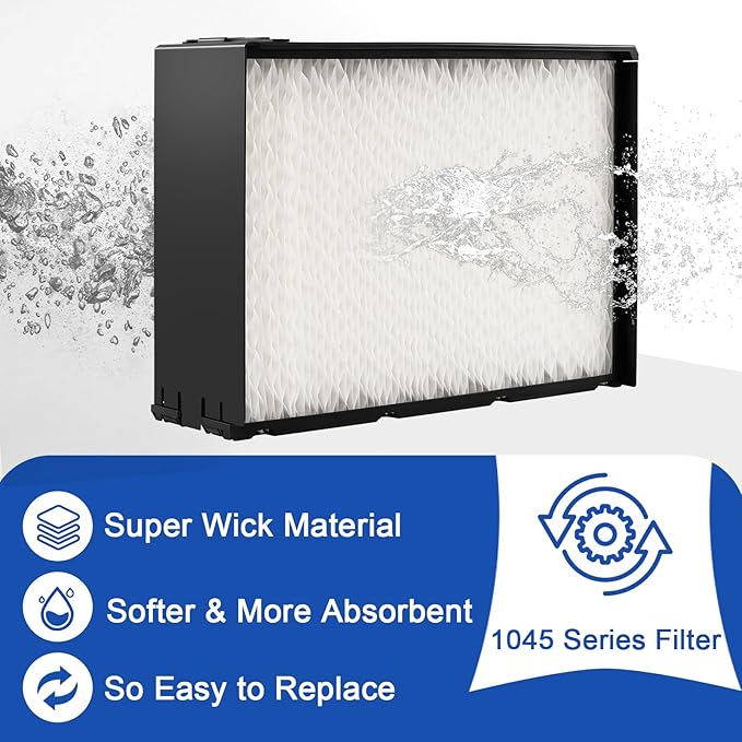 1 Pack 1045 Humidifier Super Wick Filter Compatible with Essick Air AIRCARE H12300, H12300HB, H12400, H12400HB, H12600, H12600, H12001, H12AEUO, H12AUKP Series Humidifiers.
