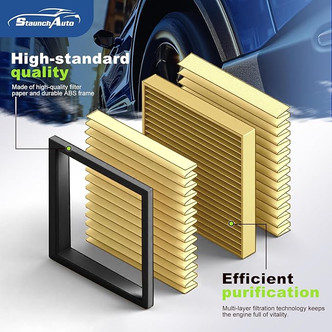 Engine & Cabin Air Filter Set for 2009-2016 Audi A4, 2009-2016 A4 Quattro, 2013-2016 Audi A4 allroad - Activated Carbon - Automotive Replacement Accessories #CF11179 CA10522