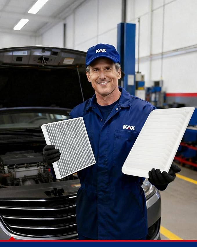 KAX Engine & Cabin Air Filter Kit, Replacement for Toyota Camry GAS 2007-2009 L4 2.4L, 2010-2017 L4 2.5L, Venza 2009-2015 L4 2.7L, Replace# CA10171 CF10285