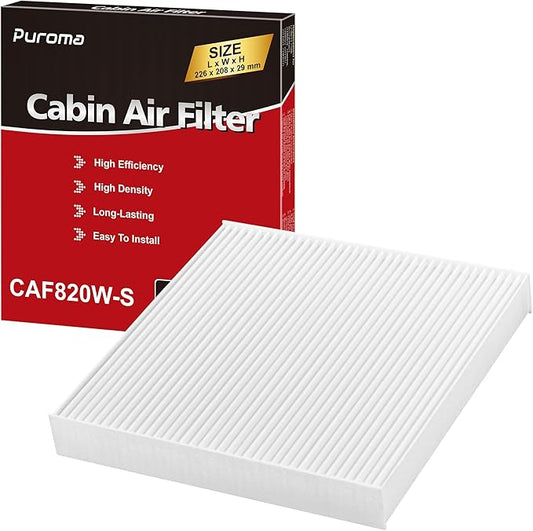 Puroma Cabin Air Filter, Replacement for CF12820, Hyundai 97133-L1000, 97133-N9100, Elantra, Ioniq, Santa Cruz, Santa Fe, Sonata, Tucson, KIA K5, Niro, Sorento, Sportage, GV60
