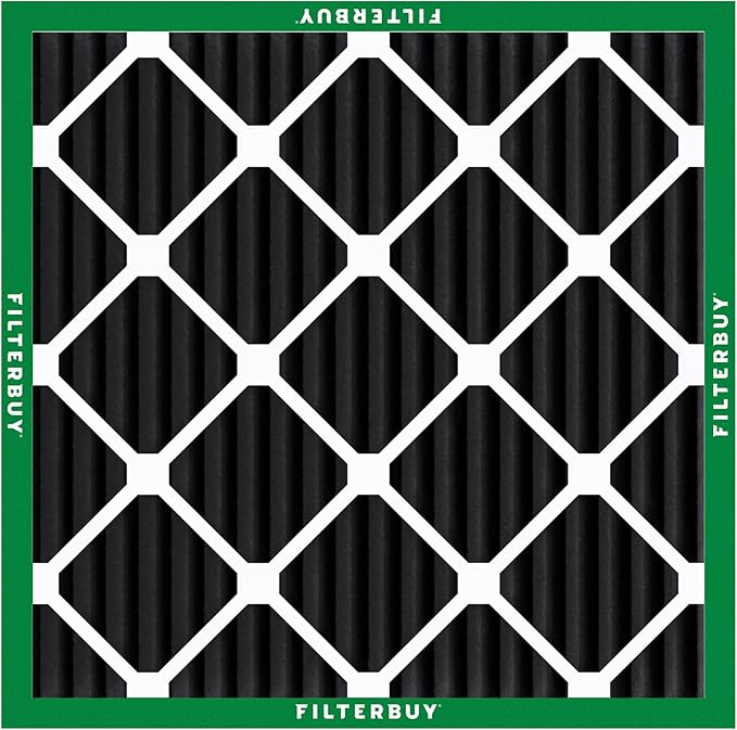 Filterbuy 10x10x1 Air Filter MERV 10 Odor & Allergy Defense with Activated Carbon (2-Pack), Electrostatic Pleated HVAC AC Furnace Filters Replacement, Made in USA (Actual Size: 9.50 x 9.50 x 0.75)