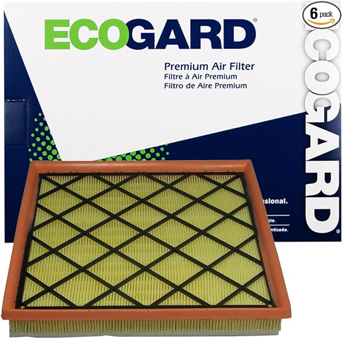 ECOGARD XA6152 Premium Engine Air Filter Fits 2011-2015 Chevrolet Cruze, 2012-2017 Buick Verano, 2016 ChevroletCruze Limited, 2016-2019 Buick Cascada, 2012-2014 Chevrolet Orlando (Pack of 6)