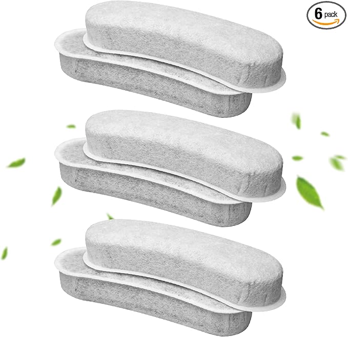 Cat Water Fountain Charcoal Replacement Filters Compatible with W600 Large Dog Water Fountain 205oz/6L Automatic Pet Dog Water Bowl Drinking Dispenser (6 PACK)