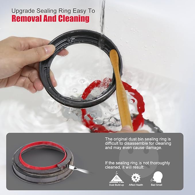 Upgraded Bin Sealing Ring Compatible with Dyson V11 V15 Gen5 SV14 SV15 SV22 Vacuum Cleaner Canister Replacement Parts with T8 Screwdriver