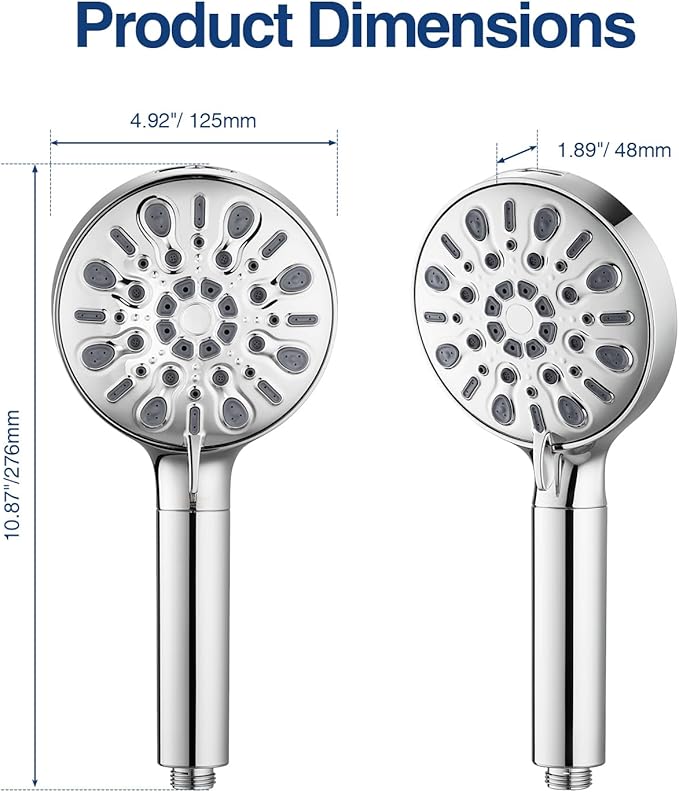 Filtered Shower Head with 8 Spray Modes, High Pressure Handheld Showerhead Filter for Hard Water Filtering Showerhead with Hose(N8HS702CP)