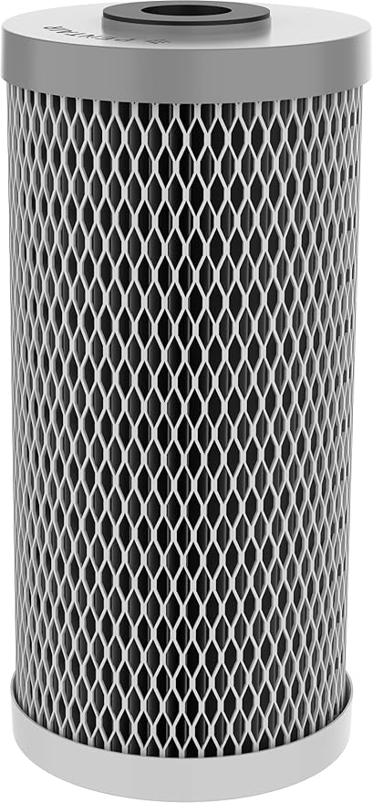 Pentair Pentek NCP-BB Big Blue Carbon Water Filter, 10-Inch, Whole House Pleated Carbon-Impregnated Polyester Cartridge, 10" x 4.5", 10 Micron, Sediment and Chlorine Reduction, Pack of 8