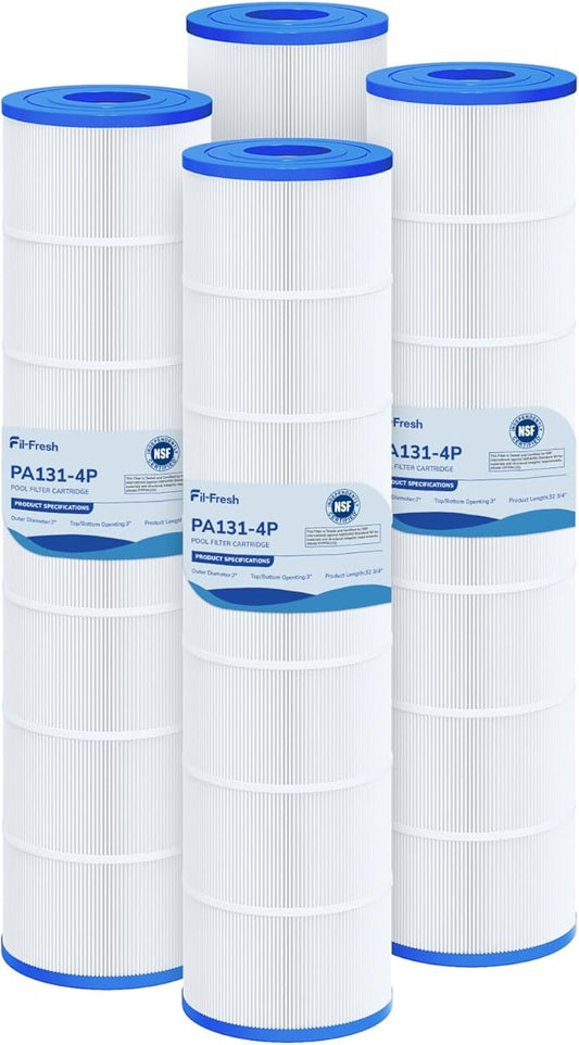 Fil-fresh C5030 Pool Filters Cartridge Compatible with Hayward SwimClear C5030, C5025, C5020, Replaces Hayward CX1280XRE, Pleatco PA131, Unicel C-7494, Filbur FC-1227, 4 x 131 sq.ft, 4-Pack