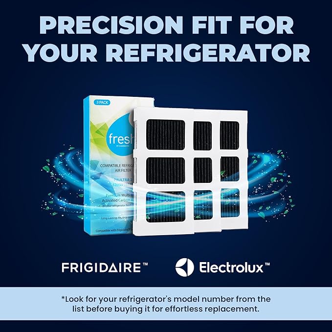FRESH Paultra2 Refrigerator Air Filter Replacement for Frigidaire, Pureair Ultra 2, Pure Air Ultra 2, Pureair Ultra ll, Electrolux 242047805, 5303918847, EAP12364179 (2 Pack) Air filter by MIST