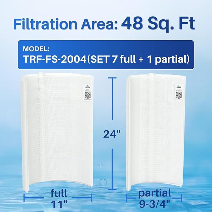TOREAD FS-2004 DE Filter Grids 48 Sq.Ft Swimming Pool Filter Replace Hayward DE4820 DEX4800DA Unicel PFS2448 Filbur FC-9540 FNS Plus 48 DEL DEV 48 59002300