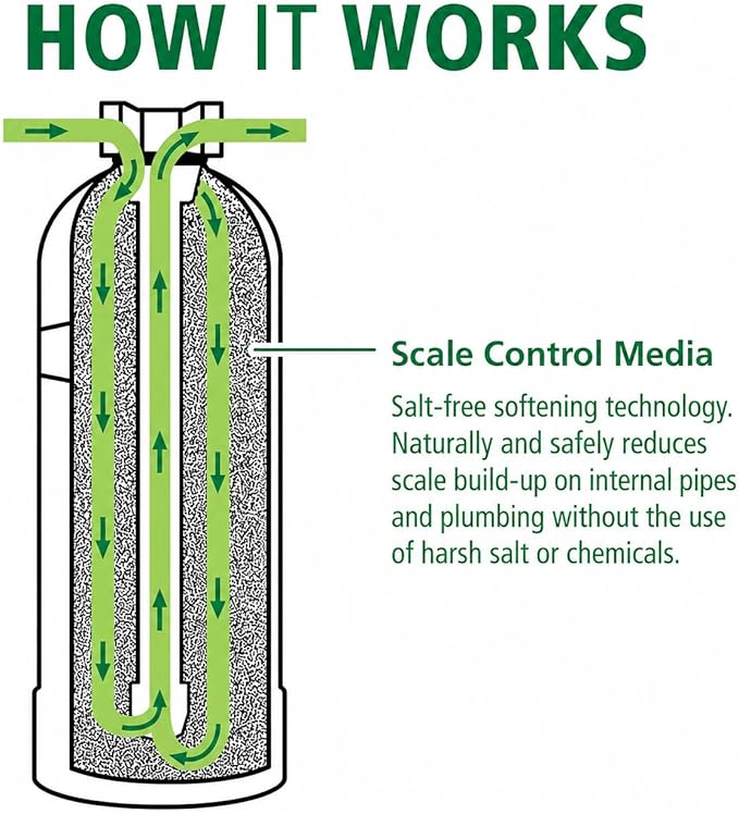 AO Smith Whole House Salt Free Descaler System - Works with City & Well Water Filters - 6yr, 600,000 Gl - Water Softener Alternative for Home - AO-WH-DSCLR