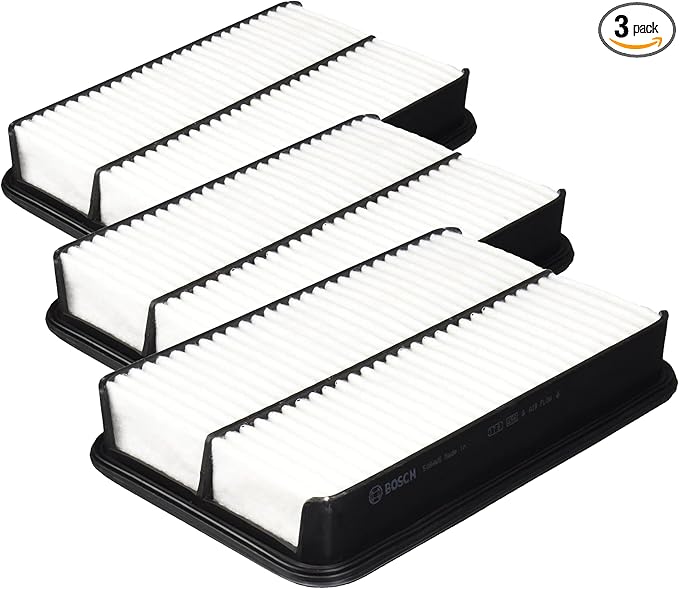 BOSCH 5084WS Workshop Engine Air Filter - Compatible with Select Chevrolet Prizm; Mazda Millenia; Toyota Corolla (Pack of 3)