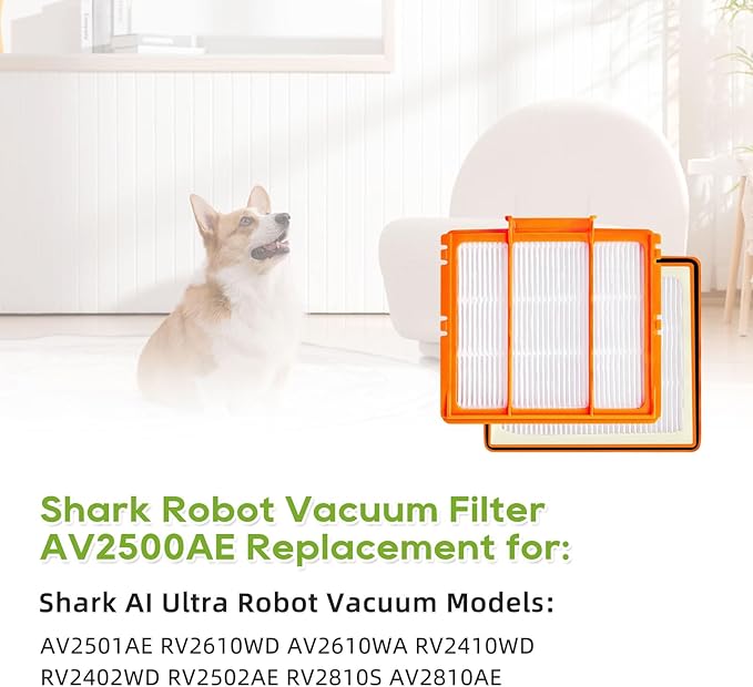 SONGRUI 6 Pcs Replacement Pre-Motor Filter Compatible for Shark AV251WAXUS AV2511AE AV2501S AV2501AE RV2610WA UR2500SR UR250BEOUS AI Ultra Vacuum Robots Saver Kit Alternative to Part NO. XPRFRV2500