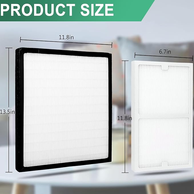 Gekufa Replacement Filter C + D Compatible with Idylis IAP-10-280, for Idylis Air Purifiers Include 1C+1D Filter each & 2 Carbon Filters