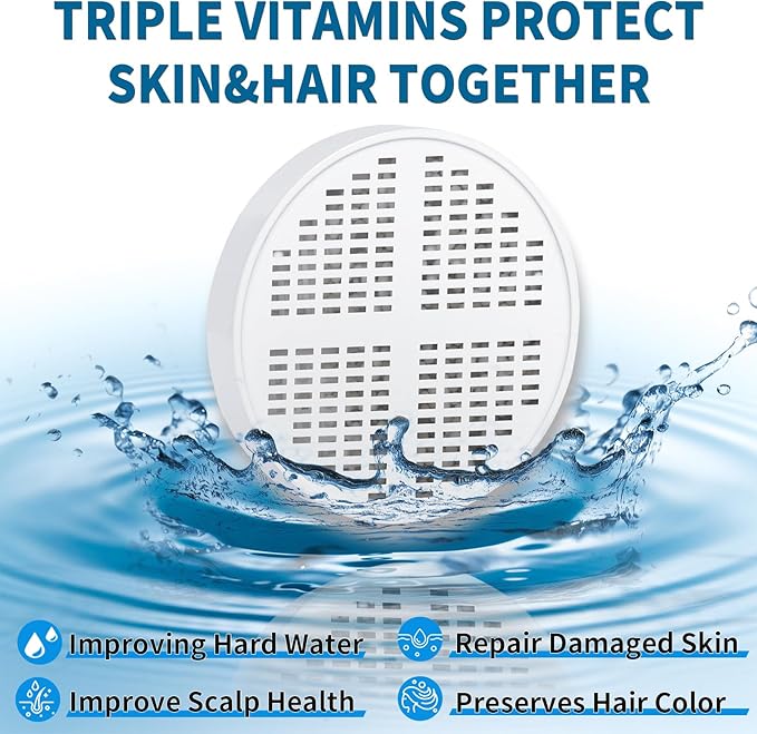 6-Pack, Vitamin C + E + A Shower Filter Replacement Cartridge, Compatible with AquaHomeGroup Shower, Vitamin-Infused Shower Head Filter, Healthier Skin, Hair & Nails. Removes Chlorine & Impurities.