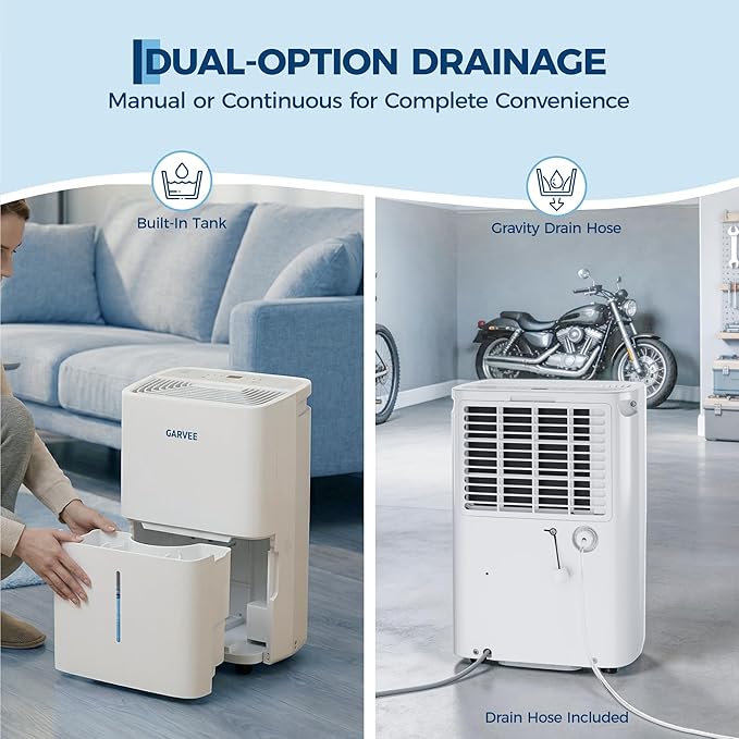 Garvee 35 Pint Dehumidifier for up to 4,500 Sq Ft, with Reusable Air Filter Control, Compact for Home, Basement, Large Rooms, Bathroom