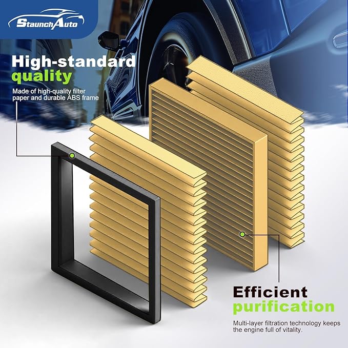 Engine Air Filter + Cabin Air Filter Set, Replacement for Ford Expedition 2018-2024, F-150 2015-2026, Lincoln Navigator 2018-2024, Automotive Accessories - 2 Pack Replace #CF12150 CA10262