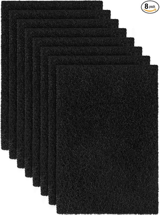 8 Pcs Charcoal Filters Compatible with Van Ness, 4.5 x 6.5" Replacement Activated Carbon Premium Filters for Cat Litter Box, Thickened and Durable,Eliminate Odor and Controls Moisture on Pet's Body